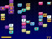 Screenshot of Monster Couples Matching game board with various cute, colorful monster faces to be paired up