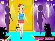 Play Collision Color Clothes Show free online game, color blocking fashion game, 2012 style show