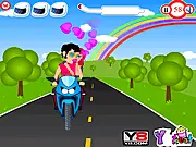 Fun Riding on Kiss free online game where a couple kisses during a romantic bike ride on PlayArcadeHub