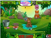 Jungle Cubs game screenshot, managing a nursery of baby jungle animals online, free animal care game