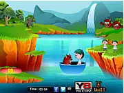 Boys N Devils free online game screenshot, logic puzzle river crossing, boys and devils on a boat
