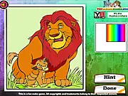 Play The Lion King Coloring free online game featuring Simba on PlayArcadeHub