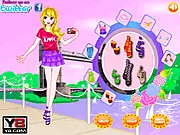London Guest makeover game screenshot, girl receiving makeup, dress up online game, glamour style