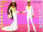 African Posh Wedding dress up game, style a bride in a traditional African gown, free online fashion game