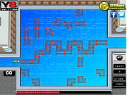 Boat Tracker game screenshot, connect pipes to form a path, free online maze puzzle game, boat reaches target