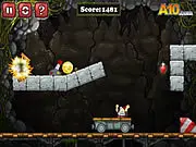 Dwarf Coins game showing a small dwarf character jumping across platforms to collect shiny gold coins.