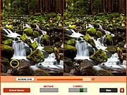 Forest Waterfalls Difference game screenshot, find differences in waterfall pictures, free online nature puzzle game