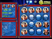 Screenshot of the Superman Memory Balls Game interface, showing a central game board surrounded by transparent, clickable balls, with a focus on speed and pattern matching.