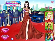 The Glam Awards Fashion game screenshot, styling a celebrity diva in a haute couture dress for the red carpet, free online dress-up game