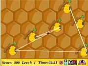 Bee Path Memory free online game screenshot. A bee character hovering over a grid of tiles, representing the memory path to the honeycomb.