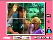 Princess Rapunzel Spin Puzzle free online game screenshot showing a rotating tile picture puzzle in progress