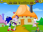 Sonic Sneaky Kiss game, Sonic and his girlfriend kissing, playing free online timing game