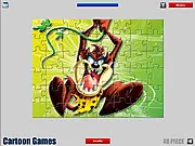 Taz Jigsaw puzzle game online, free cartoon jigsaw puzzle, screenshot of the Tasmanian Devil game