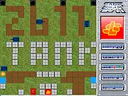 Tank War 2012 game screen, showing a top-down view of two pixelated tanks engaged in an explosive Battle City style fight amidst brick barriers.