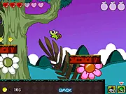 Honeydew Melons Adventure 2 game screen showing the Honeydew Melons character jumping across platforms in a colorful, side-scrolling environment.