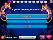 A group of cute Smurfs characters, including Papa Smurf and Smurfette, standing around a question mark in the 'Which Smurf Are You?' online quiz game.