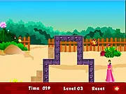 Princess Rose free strategy puzzle game on PlayArcadeHub, building a path through moving boxes to deliver a gift, online logic challenge