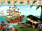 Pirate Island Hidden Objects free online game, find hidden pirate items, play search and find puzzle game on PlayArcadeHub