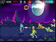 Buxle Descent free online zombie defense game, defending a cave full of people from approaching undead hordes