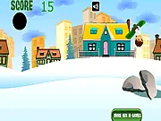 Ben 10 Snowboard Adventure free online game screenshot showing Ben Tennyson snowboarding down a snowy mountain.