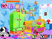 Free online hidden alphabet search game, Bedroom Blitz, showing a detailed bedroom scene where letters are cleverly concealed in the furniture and decor.
