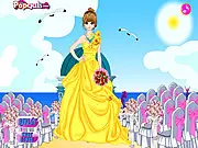 Seaside Wedding Dress Up free online game, style the bride as a princess for a beach wedding at sunrise