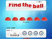 The Find The Ball game screen showing three shuffled hats with a player attempting to guess which one hides the ball