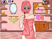 Eliza Ready For Vacation dress-up game, girl getting facial and choosing stylish accessories, free online fashion game