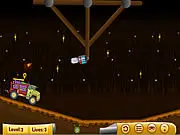 Truckage free online physics driving game showing a truck carefully transporting goods across obstacles