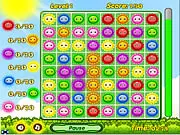 Happy Flowers Match 3 game screenshot, brightly colored flowers, sliding puzzle game online