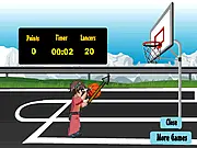 Bakugan Basketball free online game, character shooting a ball into the hoop.