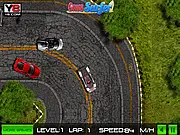 Reckless Supercars free online racing game screenshot showing a red supercar speeding on a track with opponents.