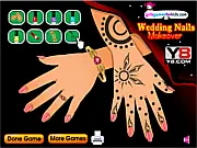 Wedding Nails Makeover game screenshot, beautiful bridal nail art, custom manicure, wedding ring, nail polish colors and accessories