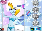 Abbey Bominable Hairdo game featuring the Monster High character Abbey Bominable with a new, colorful hairstyle and accessories.