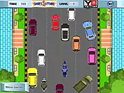 Race Bike Parking game screenshot, driving motorcycle carefully around cars and obstacles