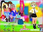 Yuki Dress Up game screenshot showing a cute doll character and wardrobe selection