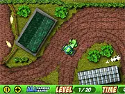Play Tractor Parking free driving simulator game online maneuvering a green tractor into a marked spot