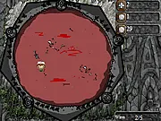 Tortured by Arrows free online game screen showing arrows flying towards the player character