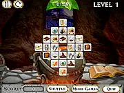 Magic World Mahjong online game screenshot, play free fantasy puzzle game, matching magic elements on PlayArcadeHub