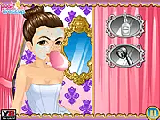 Screenshot of French Princess Facial game showing the princess receiving a royal beauty treatment and luxurious facial spa in the free online game