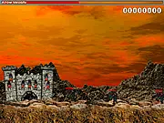 Army Dead TD tower defense game screenshot, archers launching arrows from a castle wall at oncoming zombies, play free online strategy game