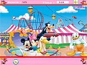 Mickey Hidden Object game screenshot, finding a hidden item in a picture with Mickey Mouse and Disney characters, play free online puzzle game