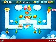 Carrot Fantasy free online tower defense game on PlayArcadeHub featuring a smiling carrot and defense towers
