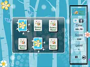 Flowers Memory Match game screenshot showing a sequence of colorful flower icons for the memory challenge