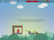 Feed It! game screenshot, guiding a food item with physics and mechanisms to feed a cute monster, play free online puzzle game