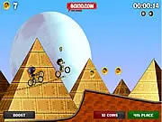 Cycle Scramble 2 free online racing game, race against opponents on wild tracks, unlock characters and earn upgrades