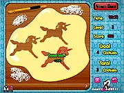 Play Cookie Dough Cutter free online cooking game, cutting dough into animal and heart shapes quickly and accurately