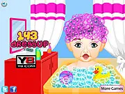 Play Baby First Haircut Salon free online game, baby bath and dress up, cute toddler makeover at salon
