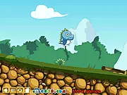 Play Dino Hachi free online, an adventure game about a small dinosaur searching for its mother after a volcano.