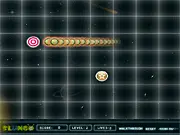 The Ploy Puzzle Game screenshot, asteroids on a grid in space, play free online strategy game